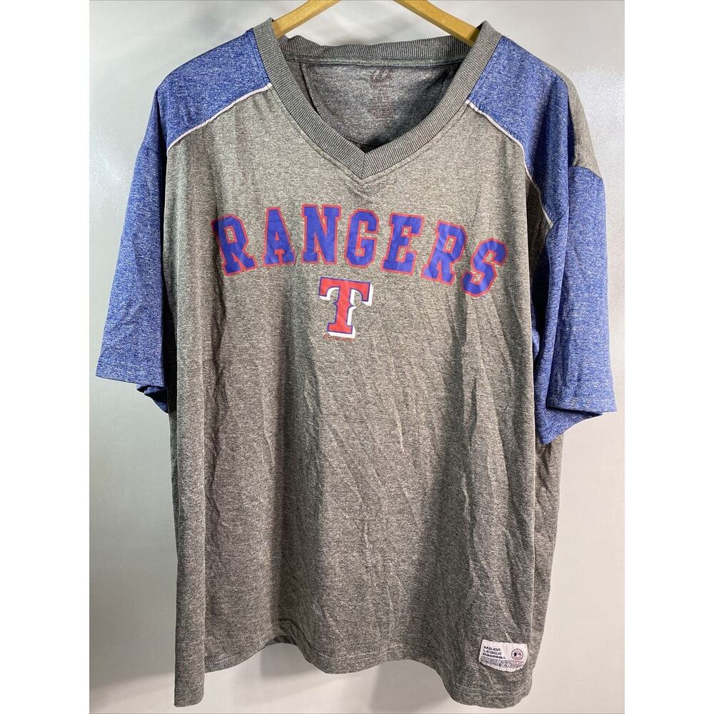 Texas Rangers Dynasty Series Shirt Men's Large 44 Chest Gray Jersey Graphic Tee - Picture 2 of 7